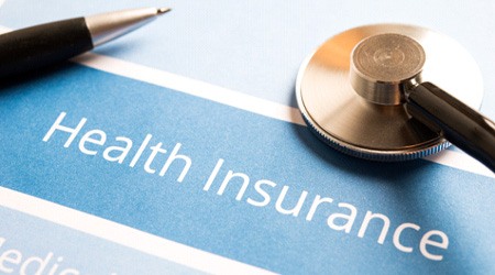 Close-up of health insurance document